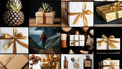 A collage of luxury experience gifts showcasing pleasure, adventure, mastery, and adrenaline.